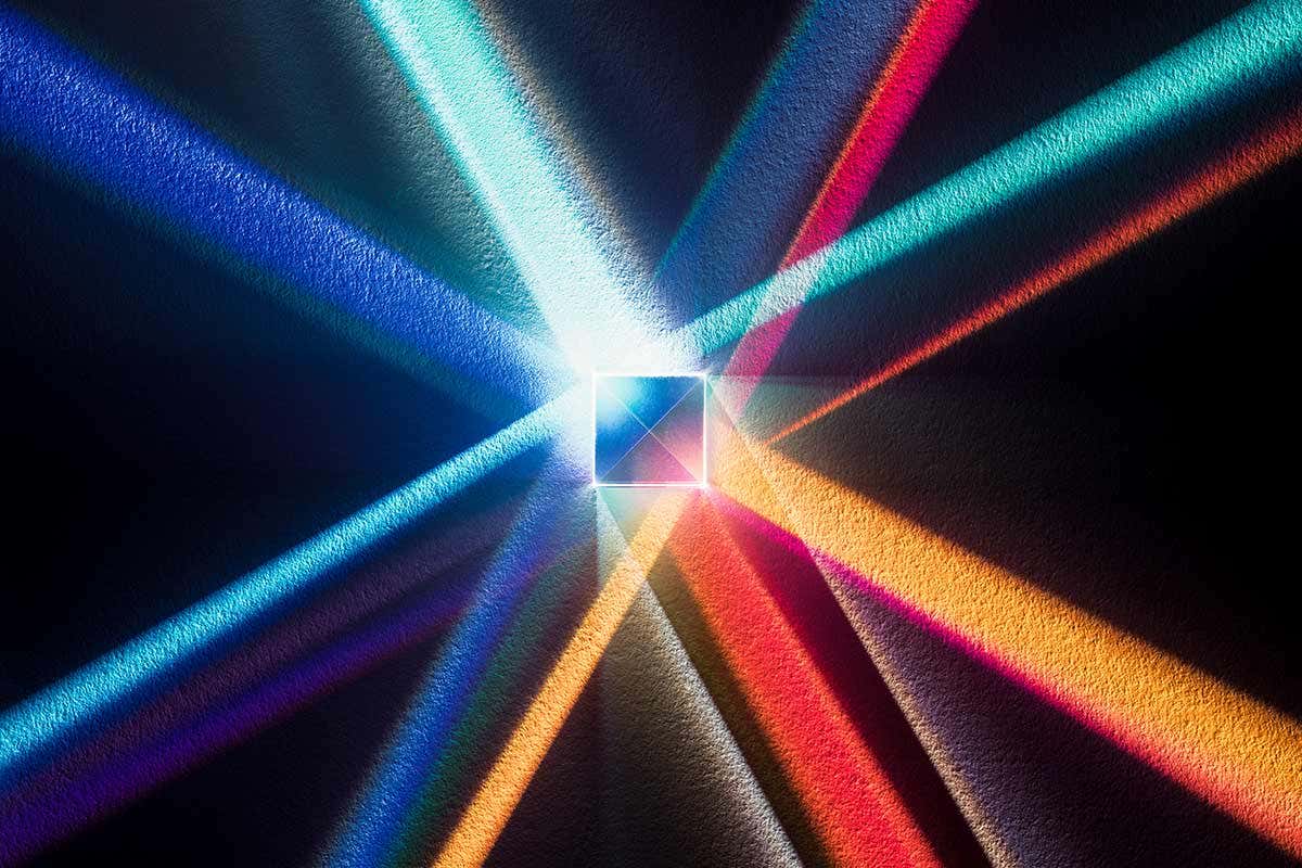 light rays passing through glass