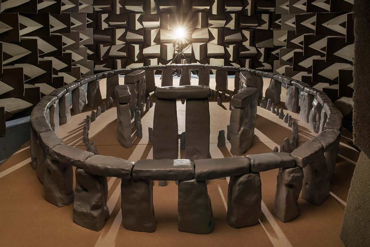 Recreated Stonehenge inside an acoustic chamber