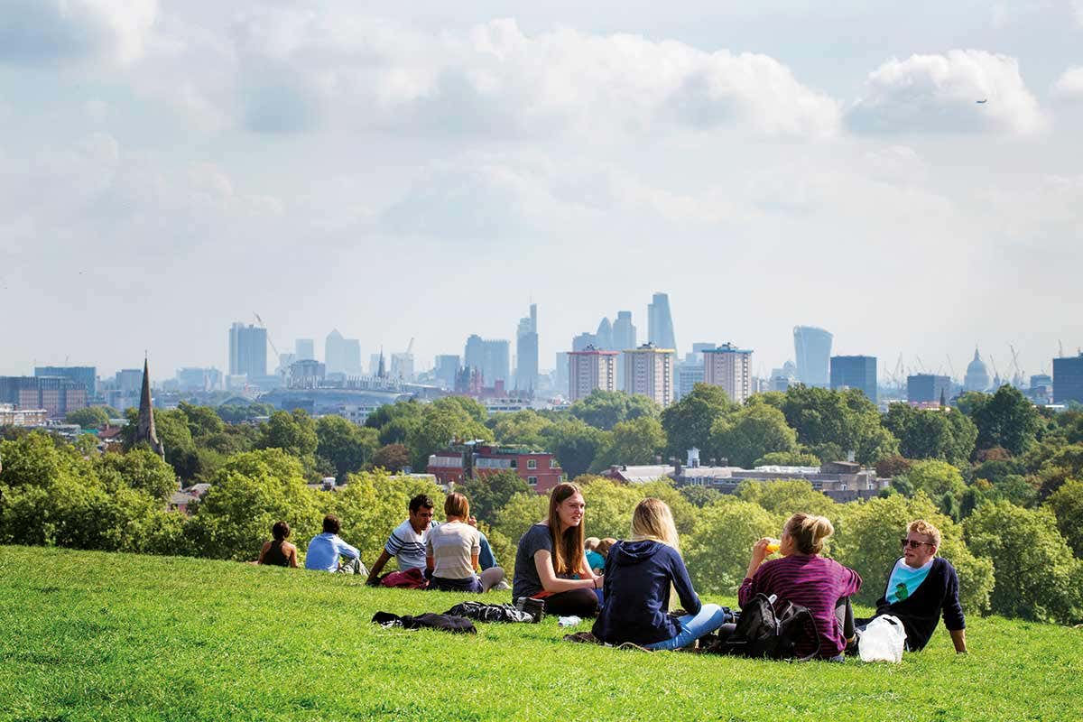 People sitting in park