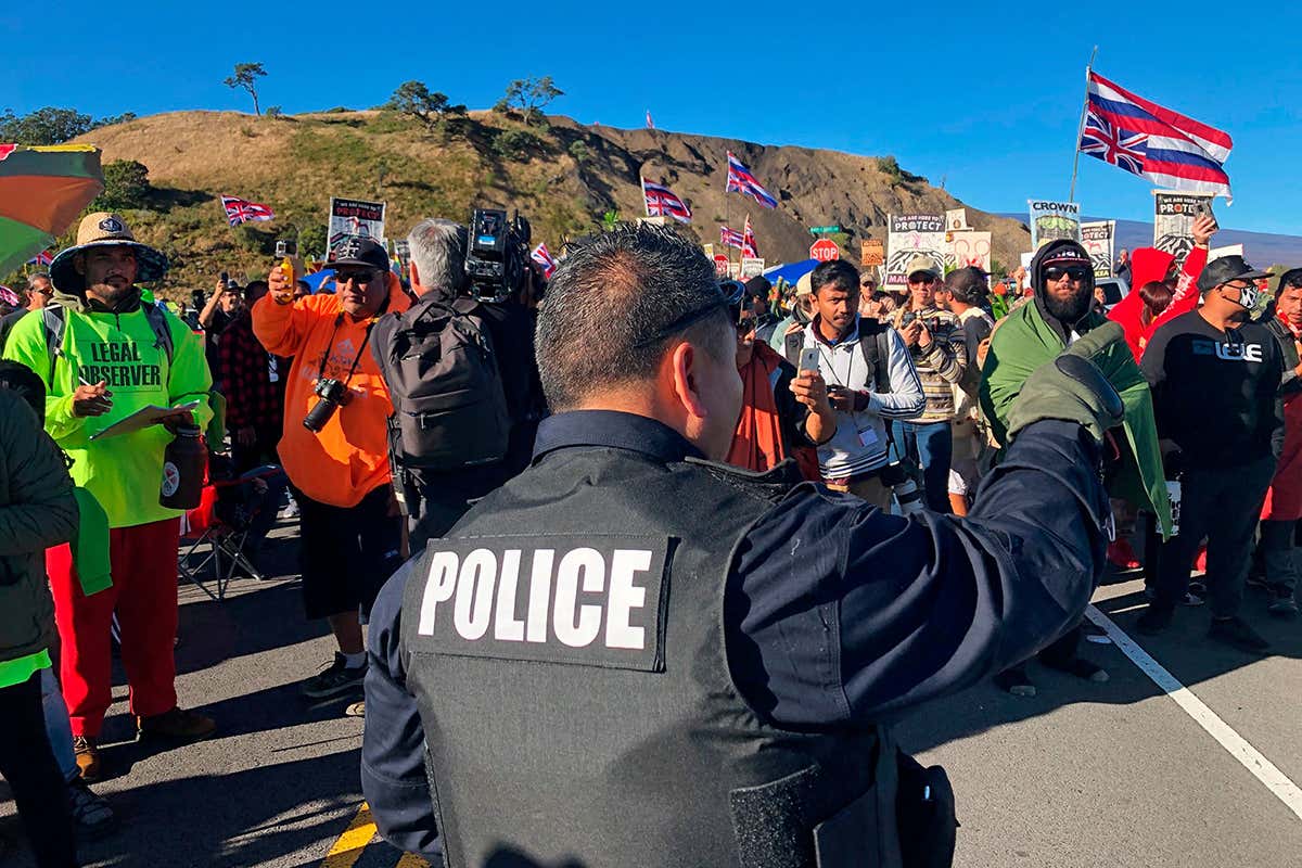 Protesters at Mauna Kea