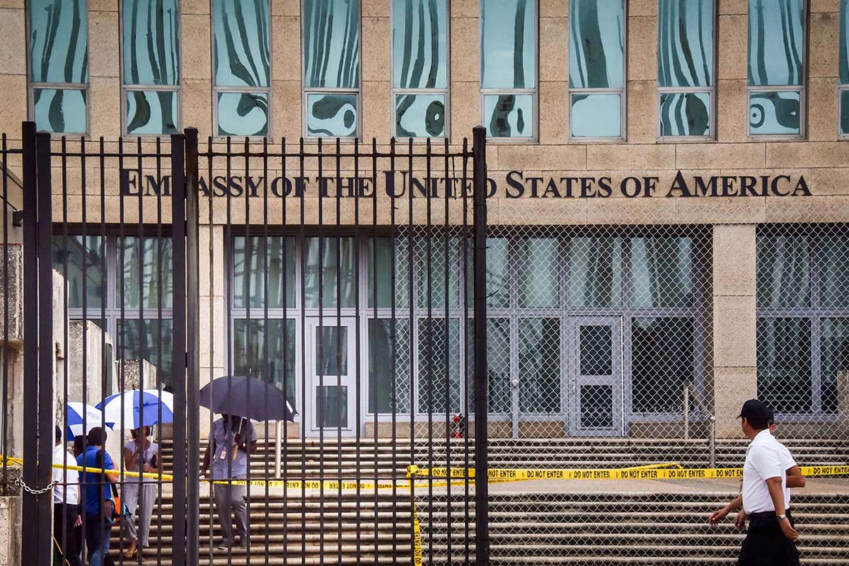 The US embassy in Havana, Cuba