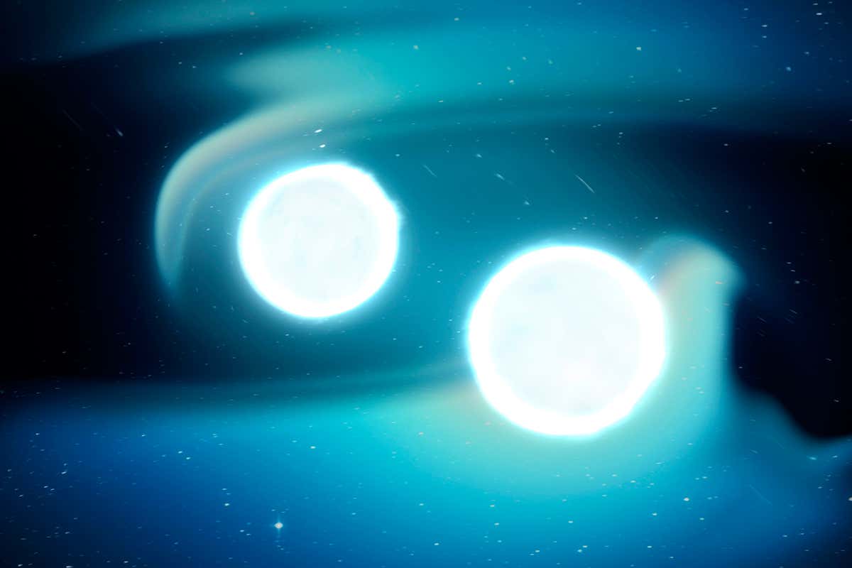 Two stars orbiting each other