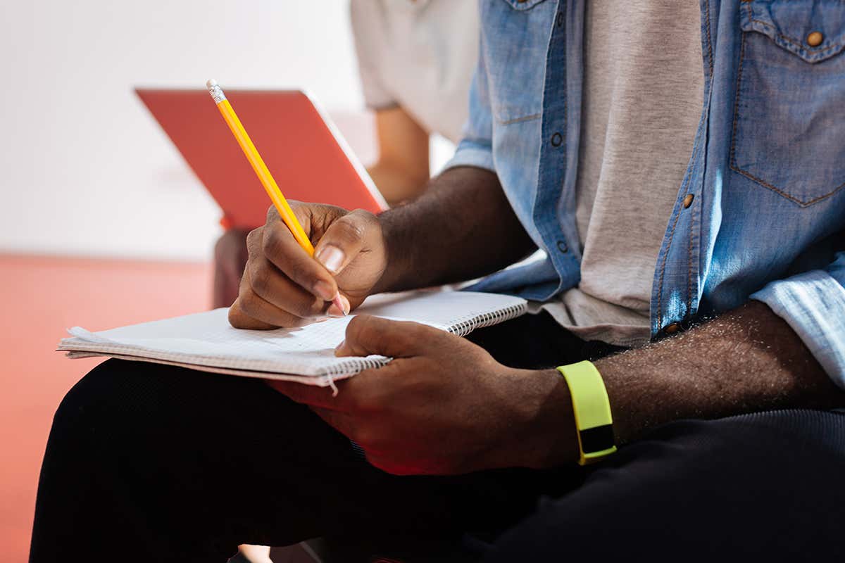 A person taking an exam