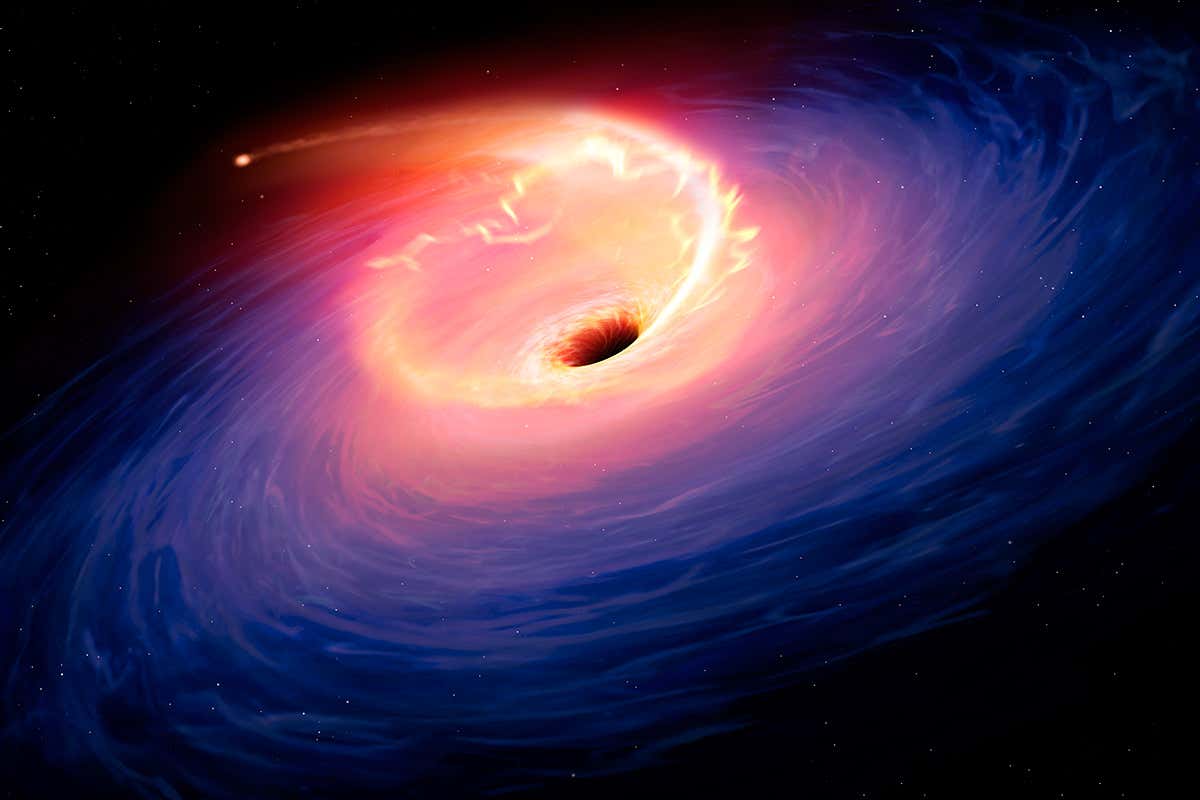 Black hole swallows matter