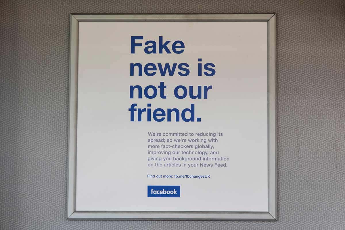 Fake news is not our friend Facebook advert