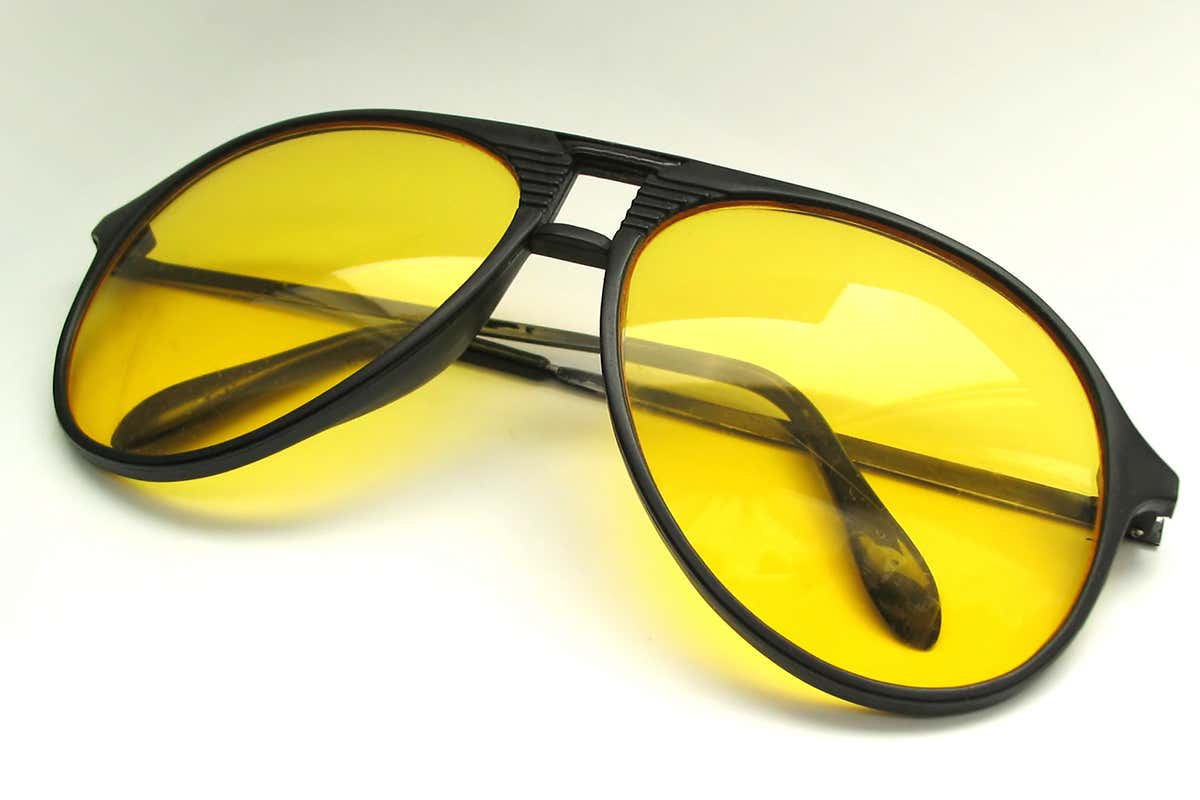A pair of yellow glasses