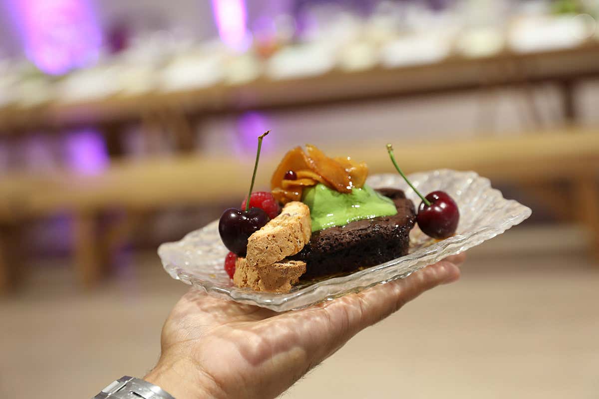 Brownie and ice cream