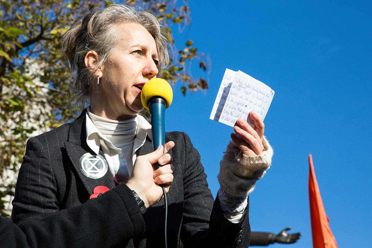 Gail Bradbrook is a co-founder of the Extinction Rebellion environmental movement