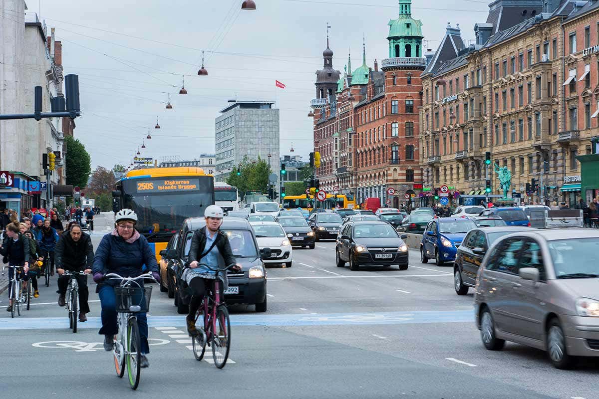 Traffic in Copenhagen, Denmark