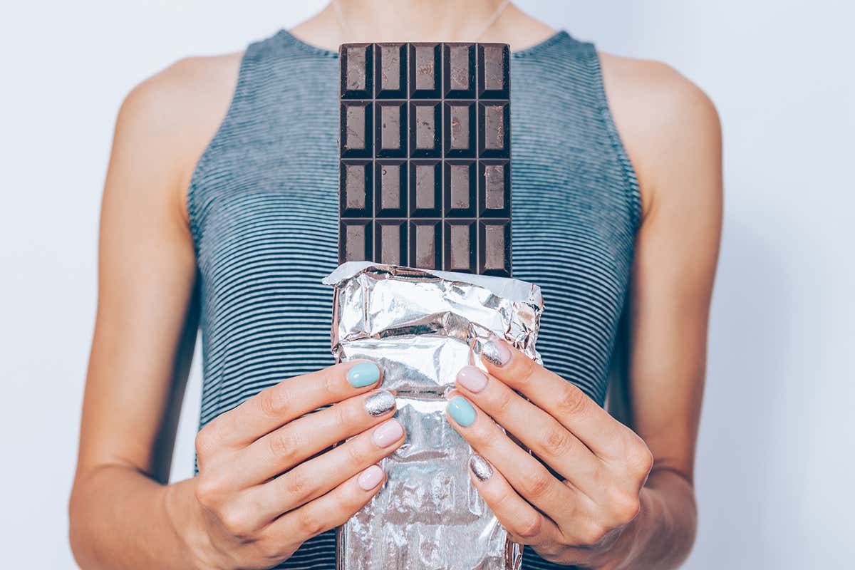 woman with chocolate