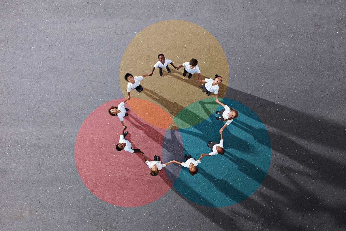 Children making circle