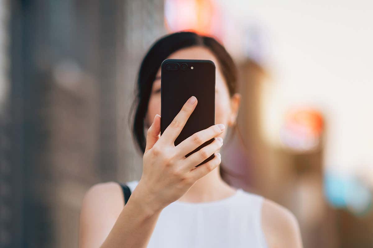 A person using a phone