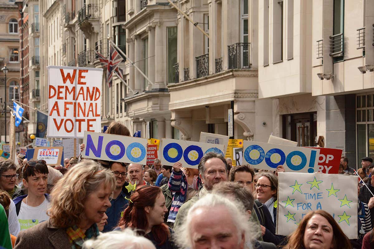 A march in London calling for a second EU referendum