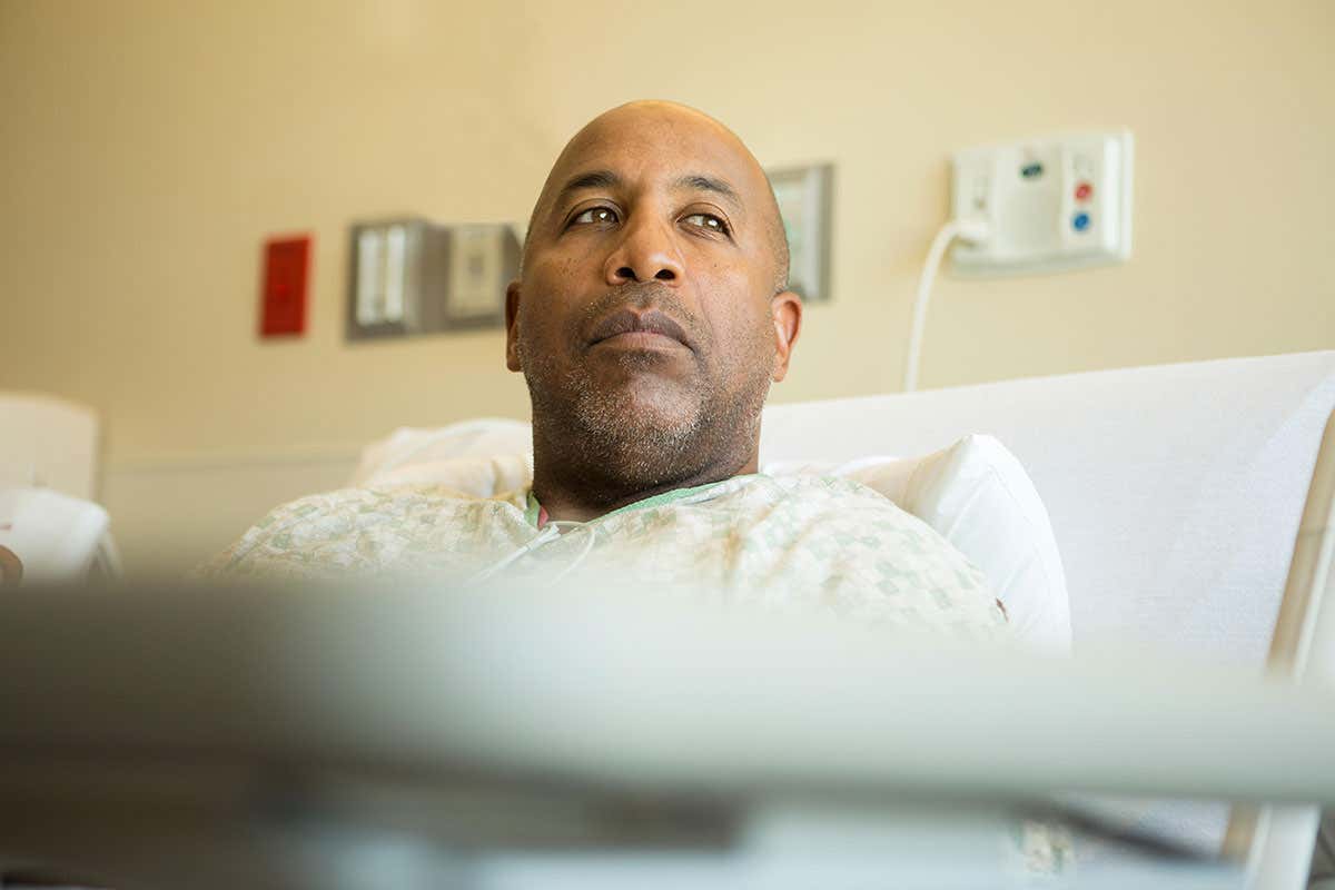 A man in a hospital