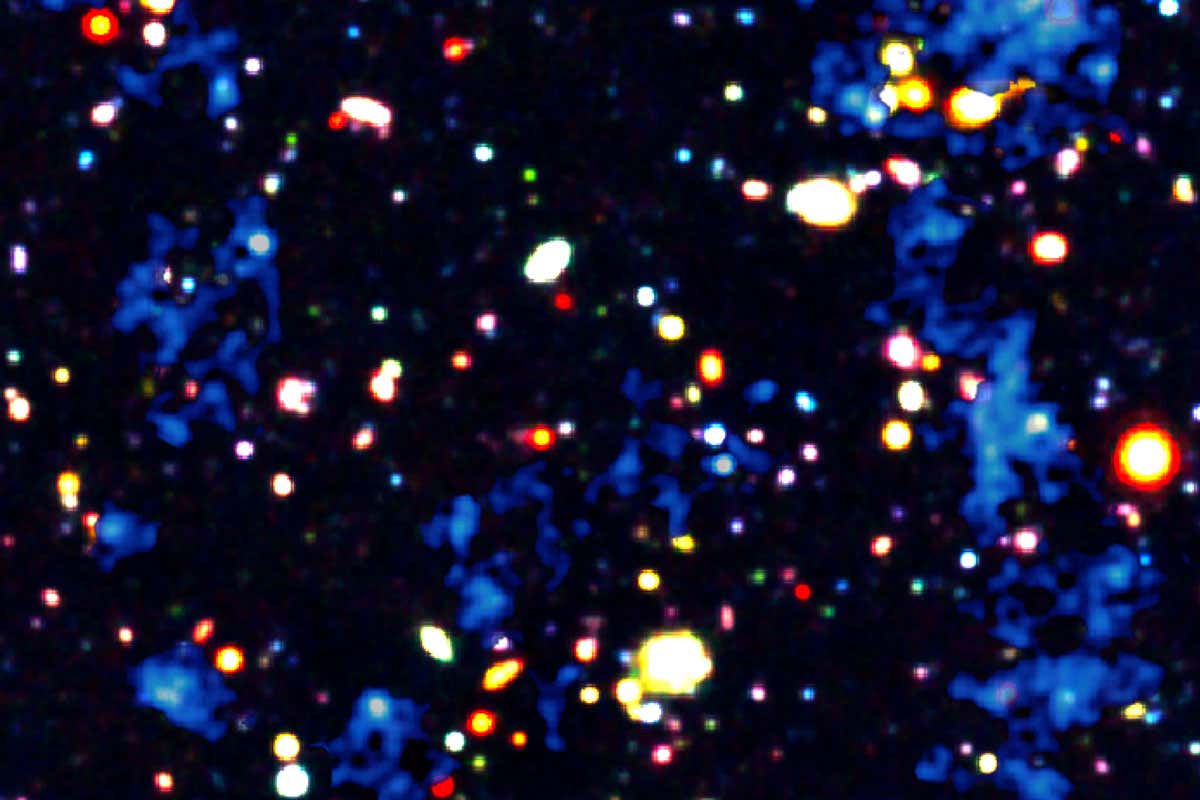 Map of gas filaments and galxies