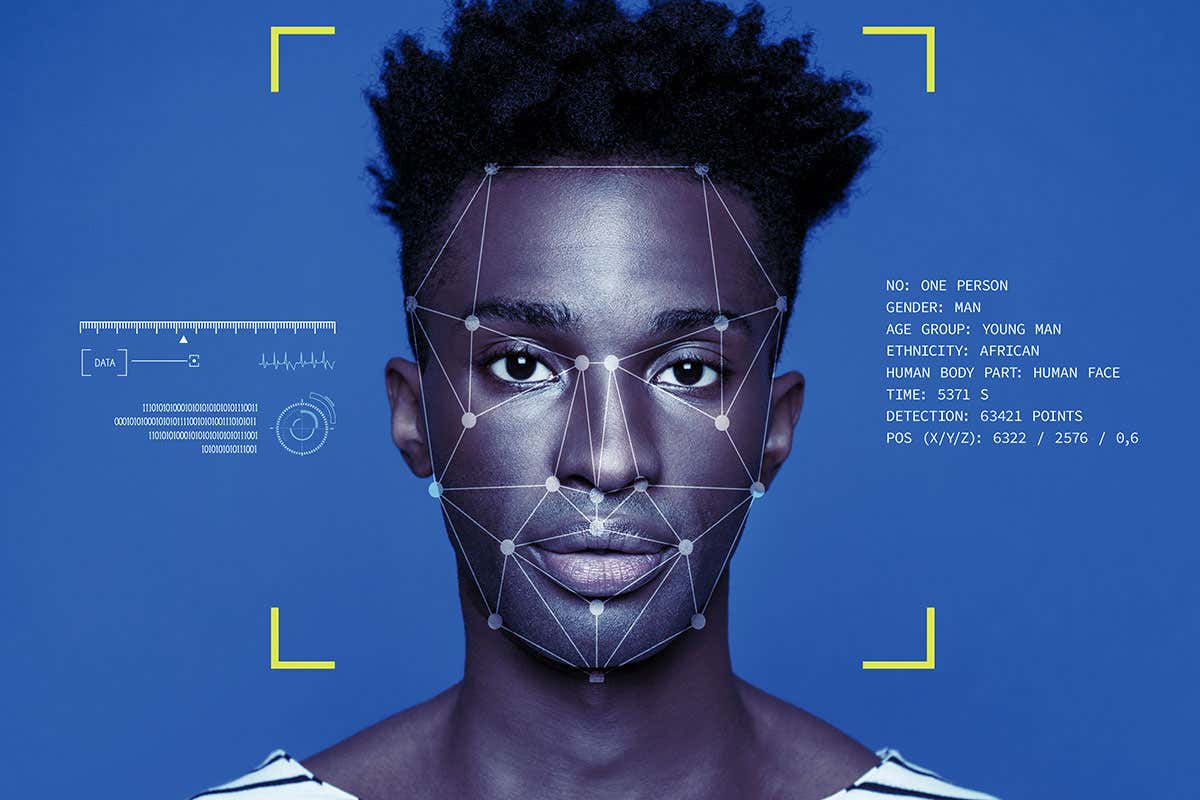 A person processed with face recognition technology