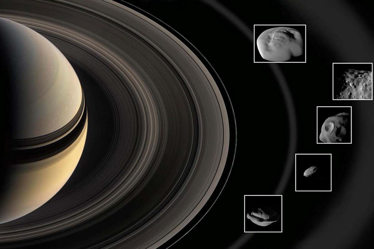 Saturn with moons