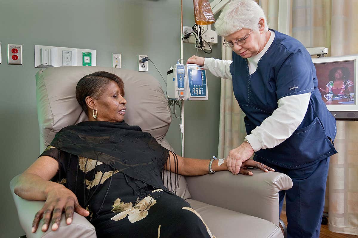 woman preparing for chemotherapy