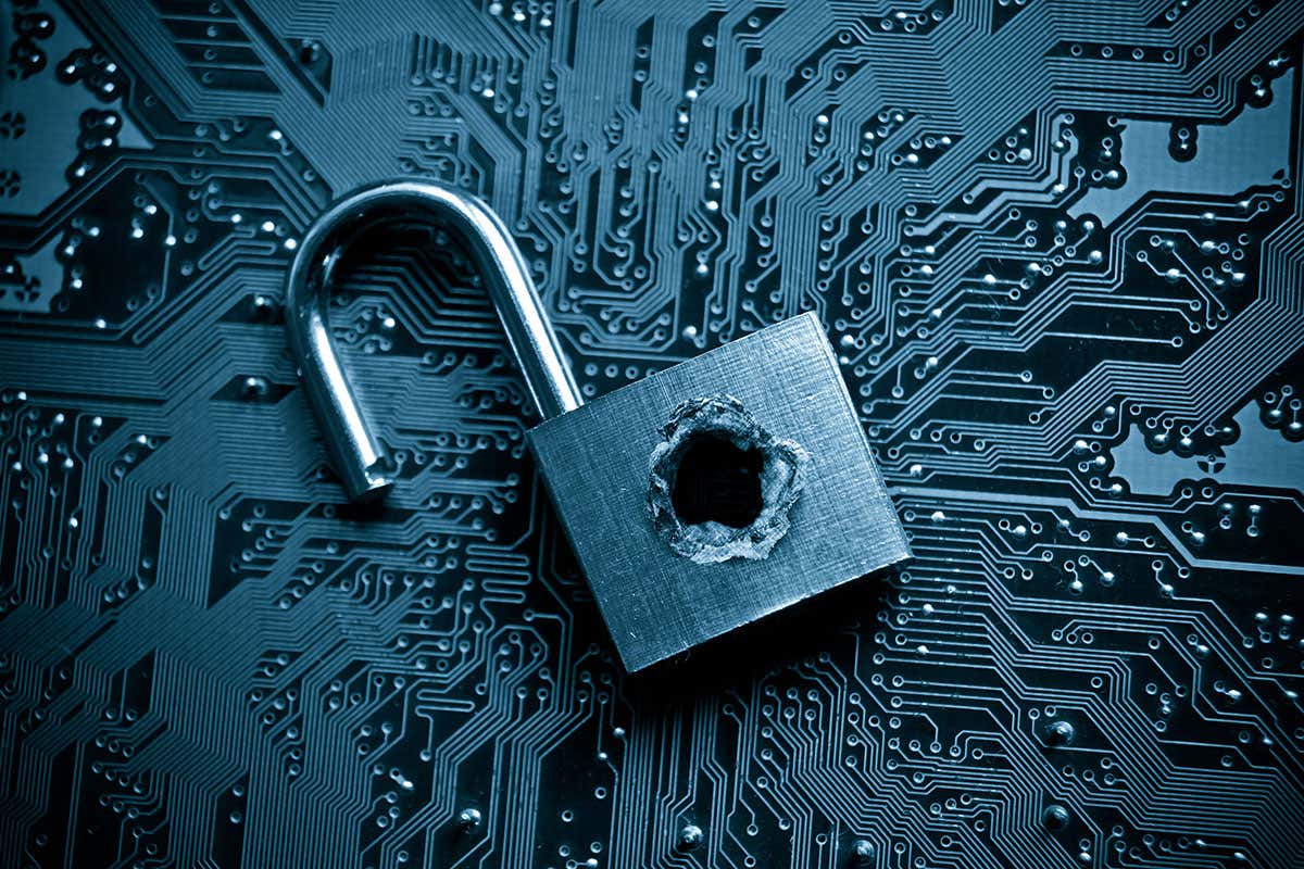 Padlock to represent computer security breach