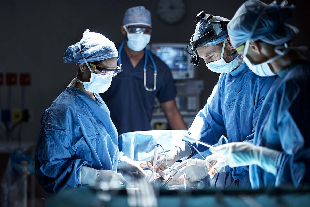 Surgeons operating