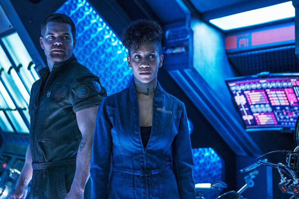 Dominique Tipper and Wes Chatham in TV show