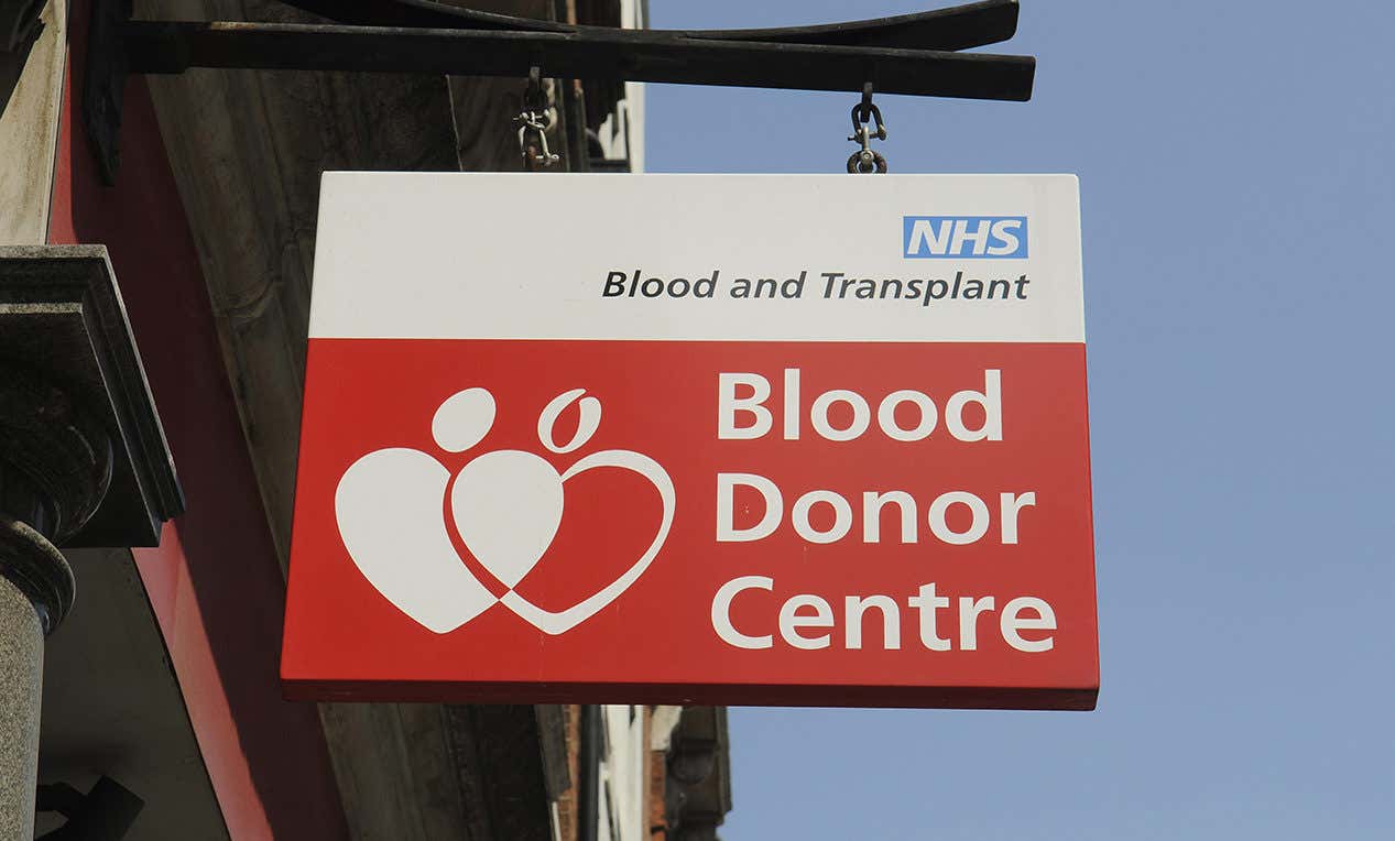A blood donation centre in London