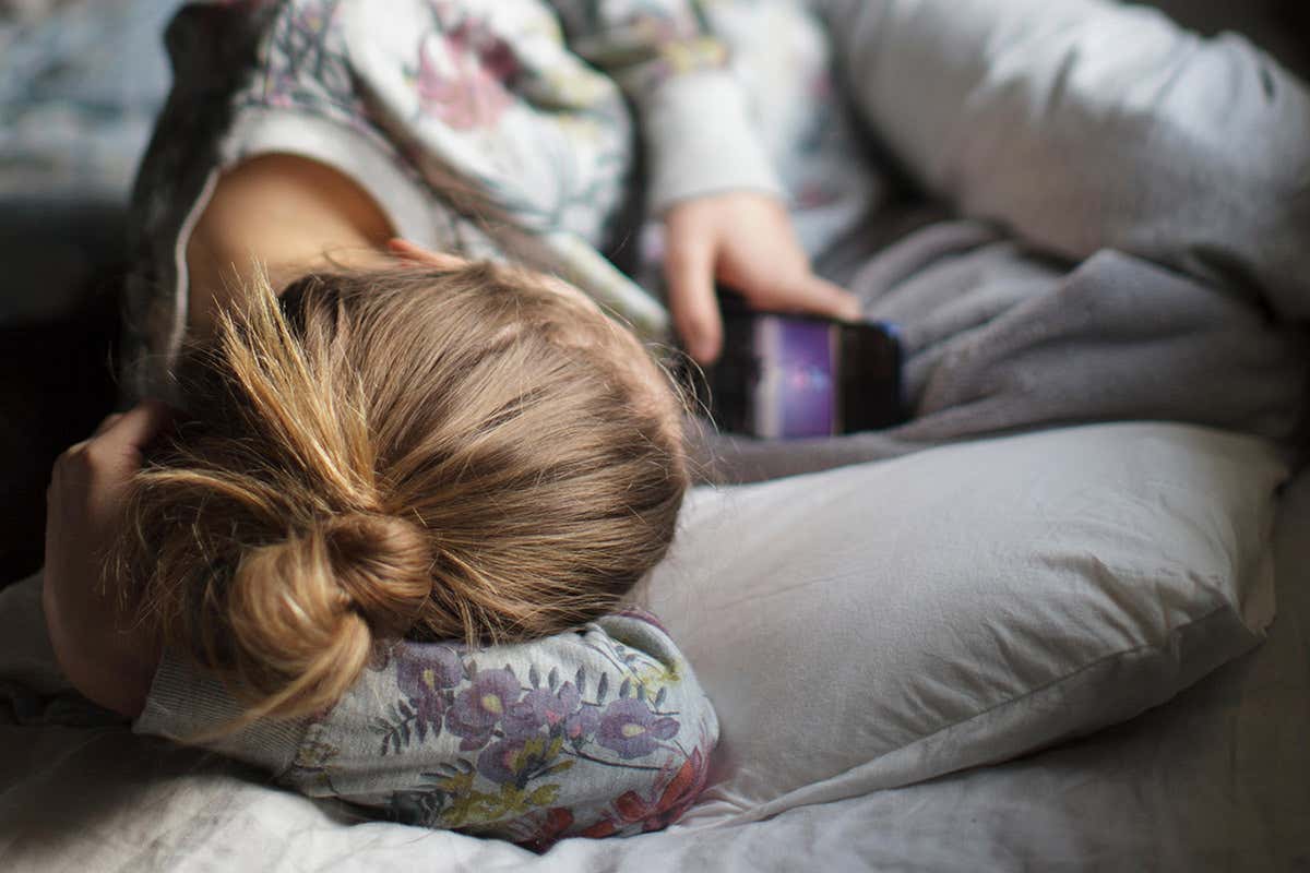 Teenager on smartphone