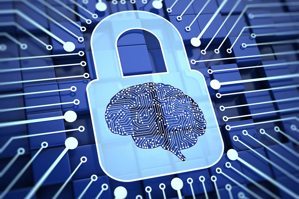 A picture of a lock and a brain