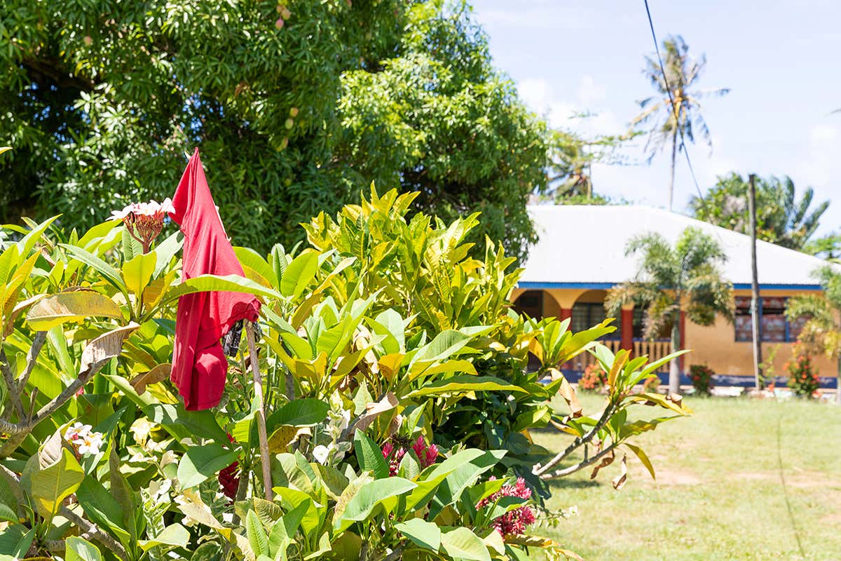 red flag outside home