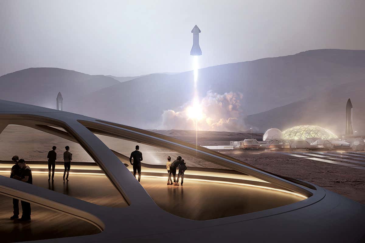 Imagined Mars settlement