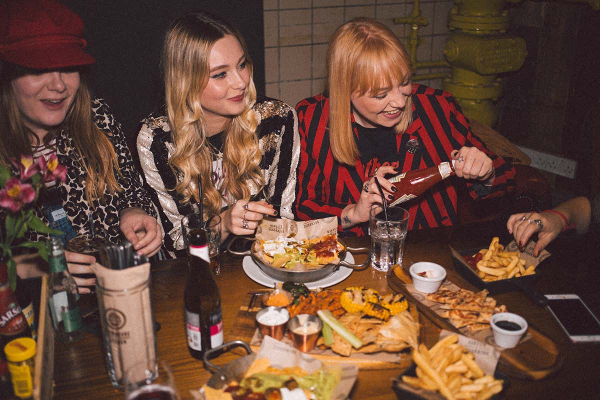 ladies eating at a restaurant