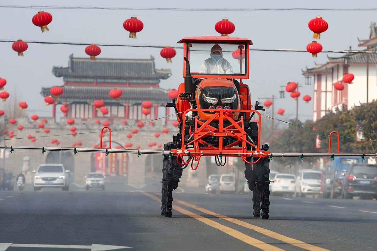 Sterilisation efforts in Lianyungang, China