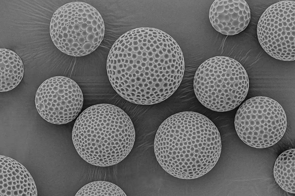 Dimpled‘golf ball-like’ microparticles that could help prevent cancer spread