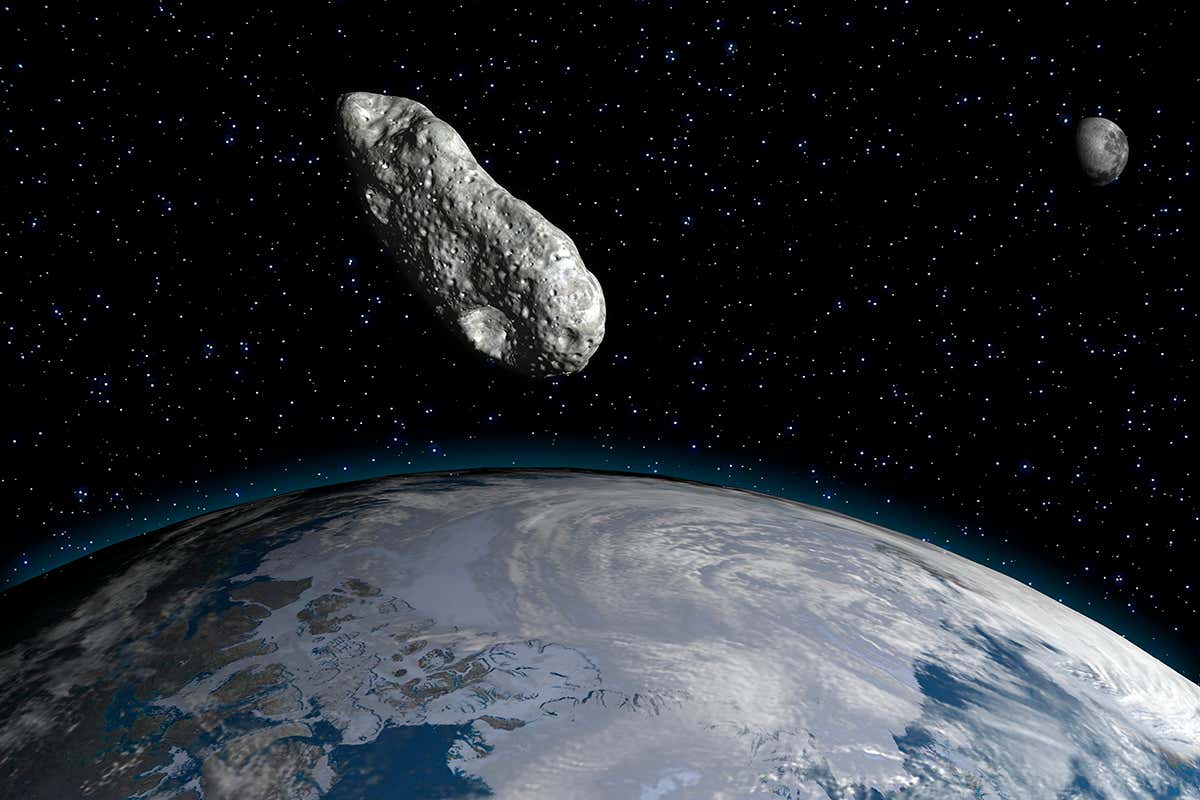 Asteroid over Earth