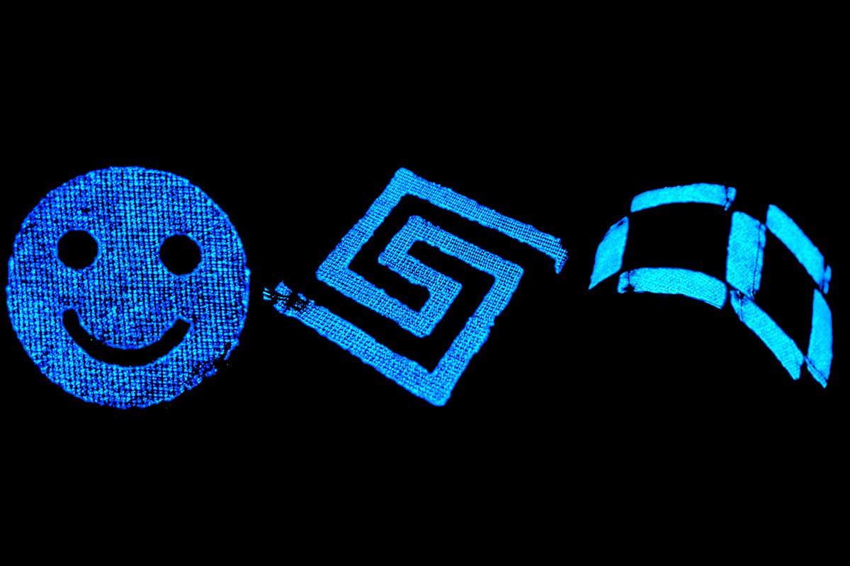 Light-emitting fabric samples