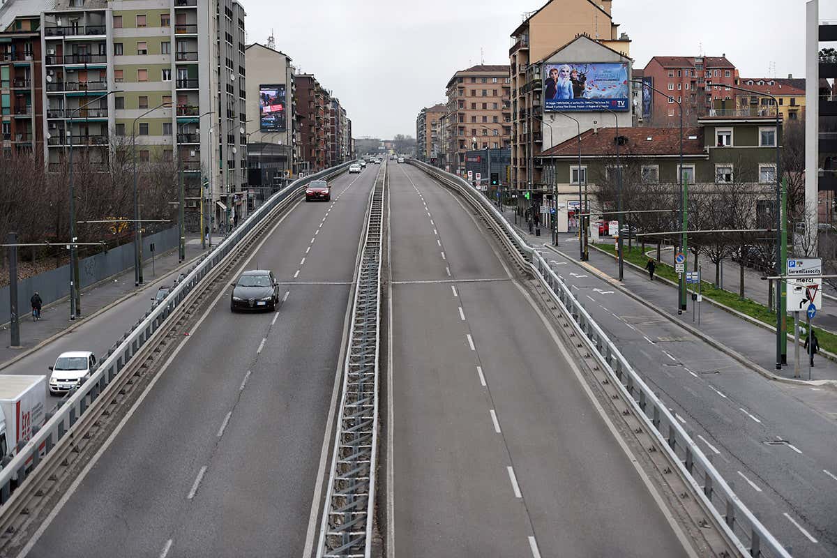 Empty road in Milan