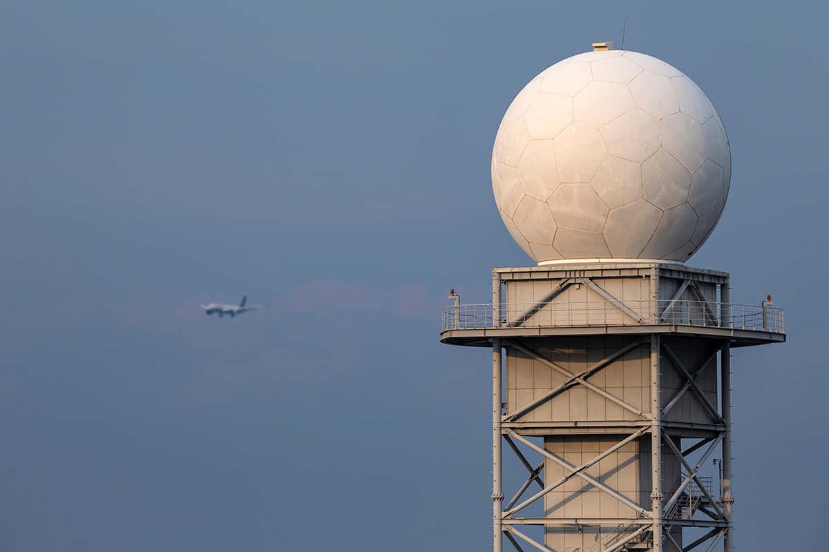 Plane and weather radar