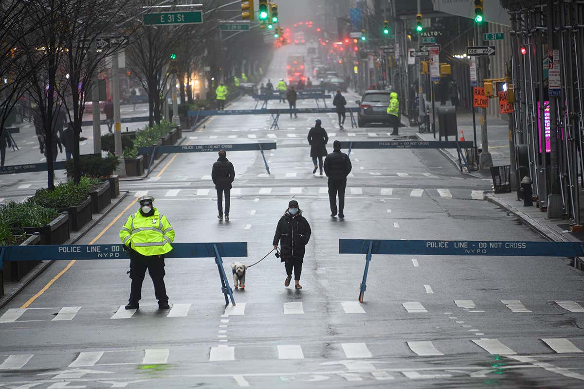 Park avenue in New York during the pandemic