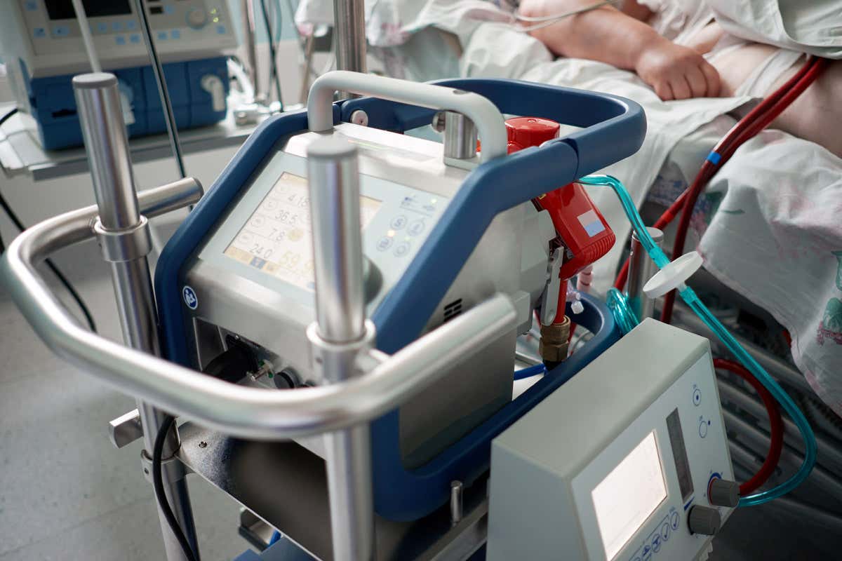 A working ECMO machine in an intensive care department