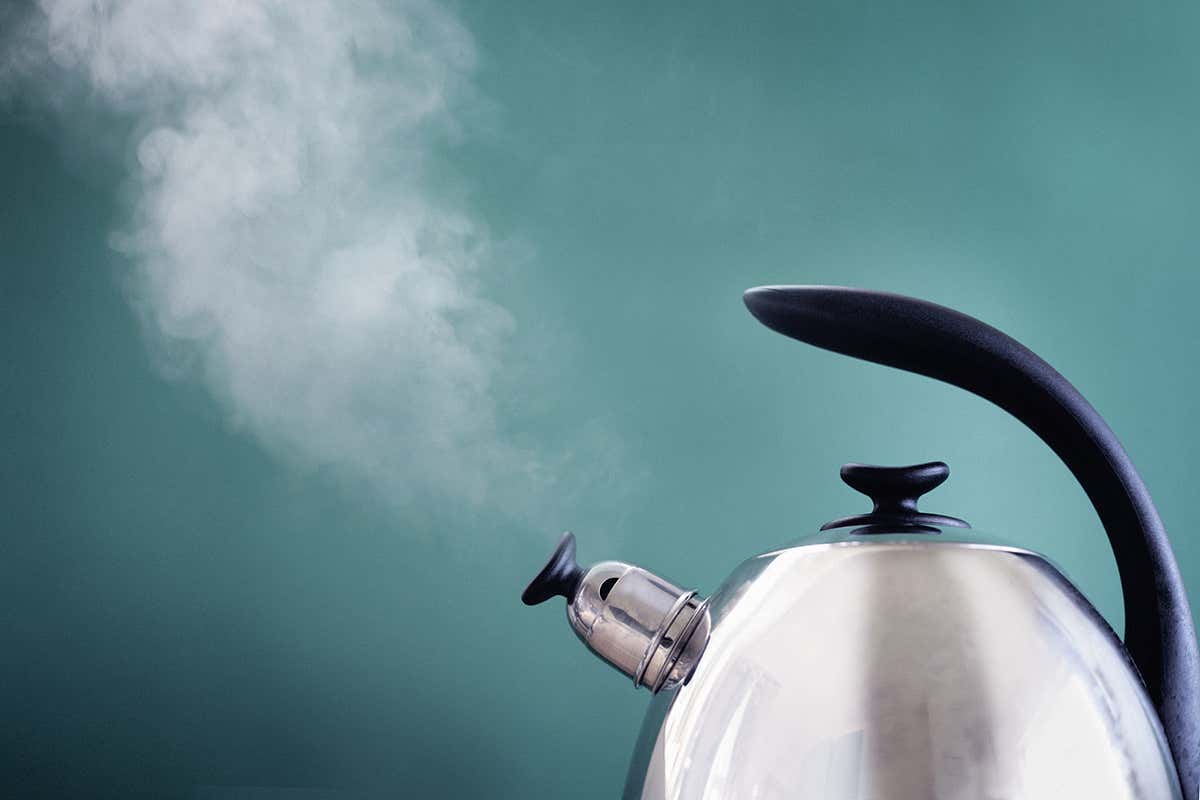 A kettle boiling