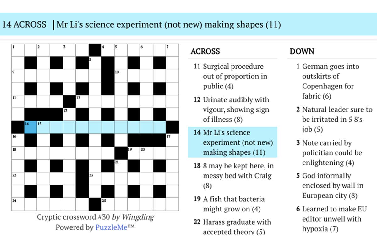 How to solve the New Scientist cryptic crossword