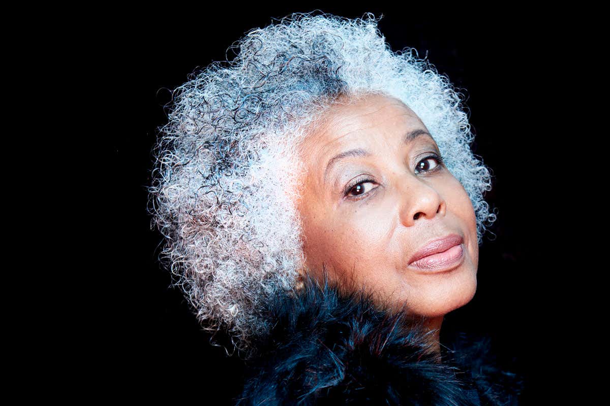 Woman with grey hair