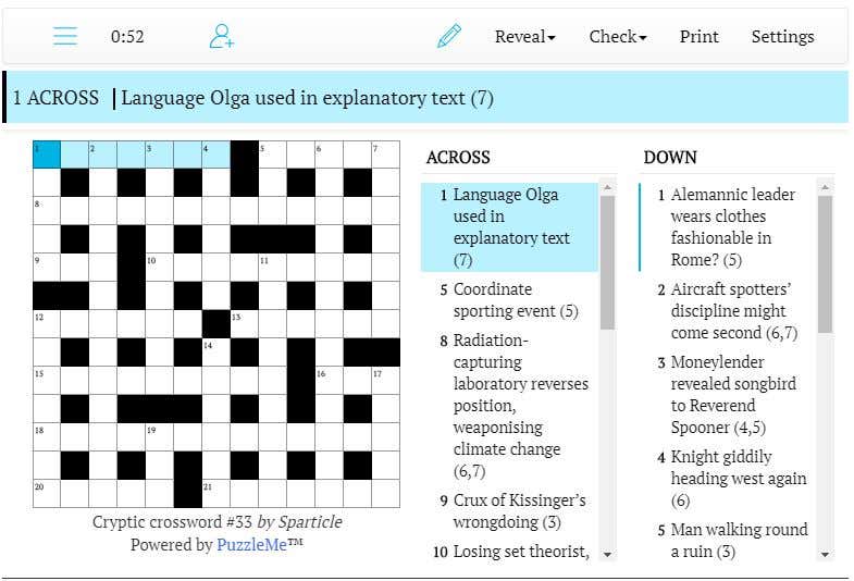 Cryptic crossword #33: Crux of Kissinger’s wrongdoing (3)