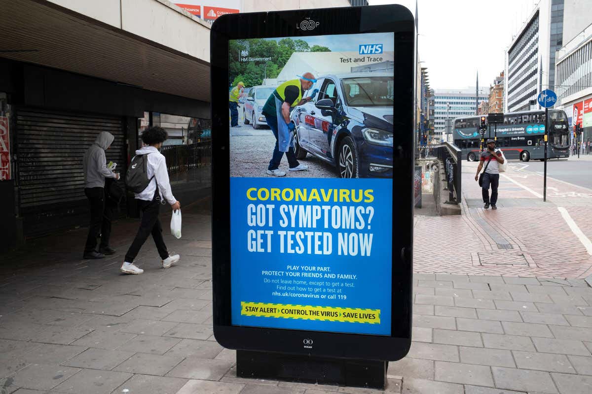 Coronavirus testing advert