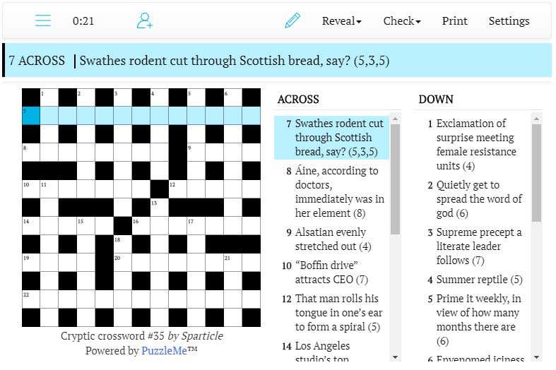 Cryptic crossword #35: Summer reptile (5)