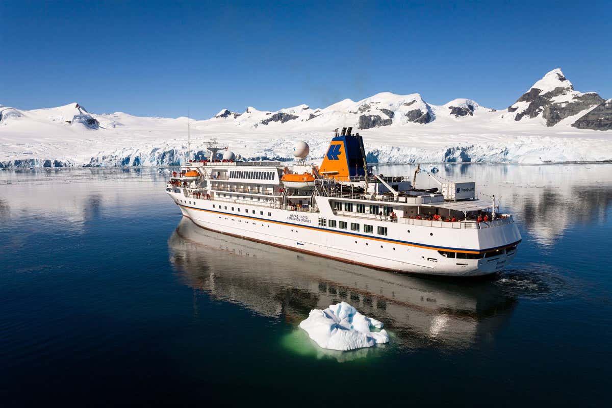 Cruise ship near Antarctica