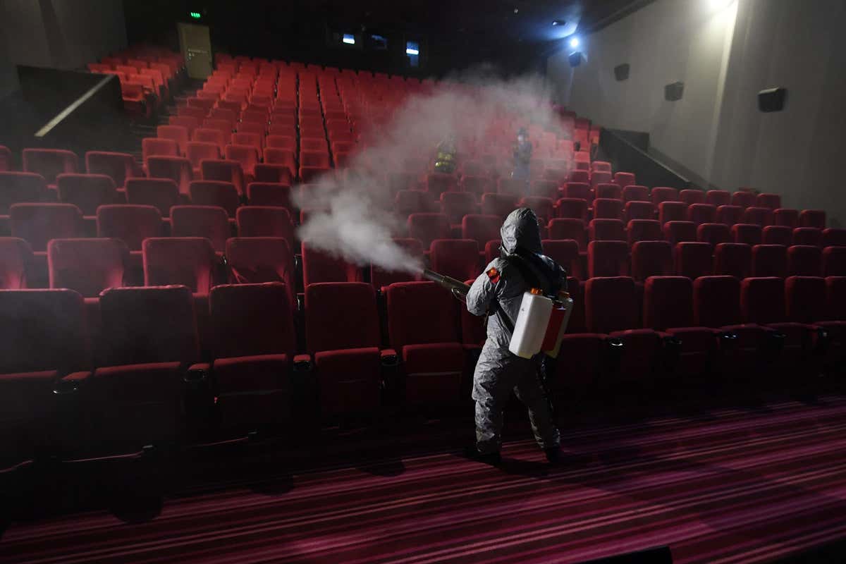 Cinema being disinfected