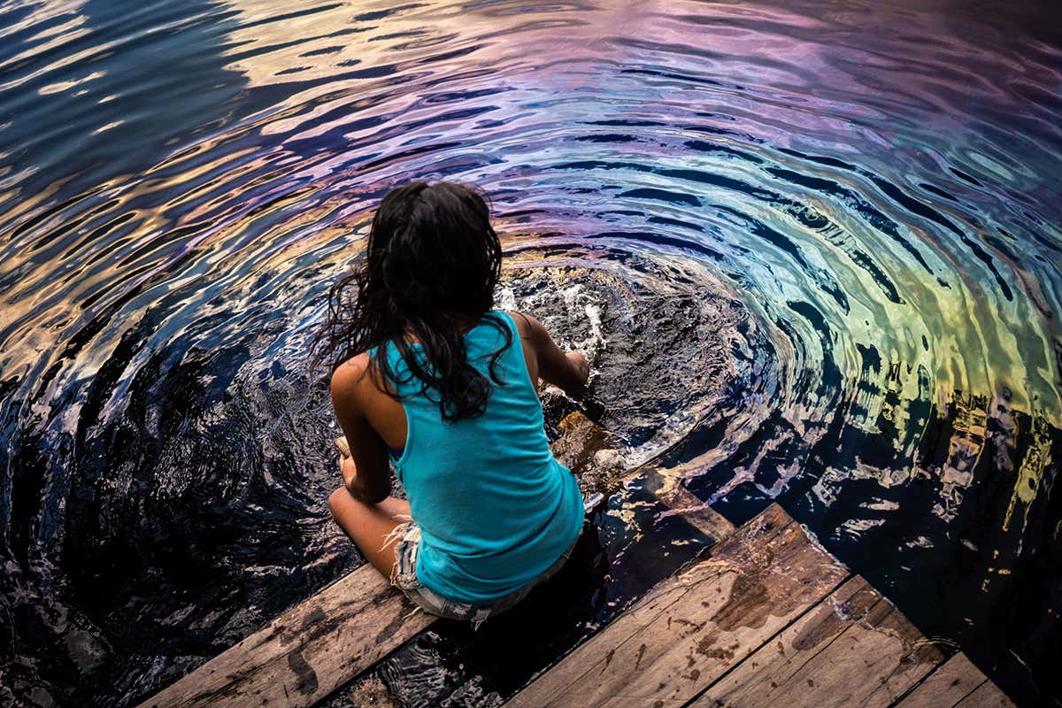 Striking image of oily Amazon water shortlisted for photo prize