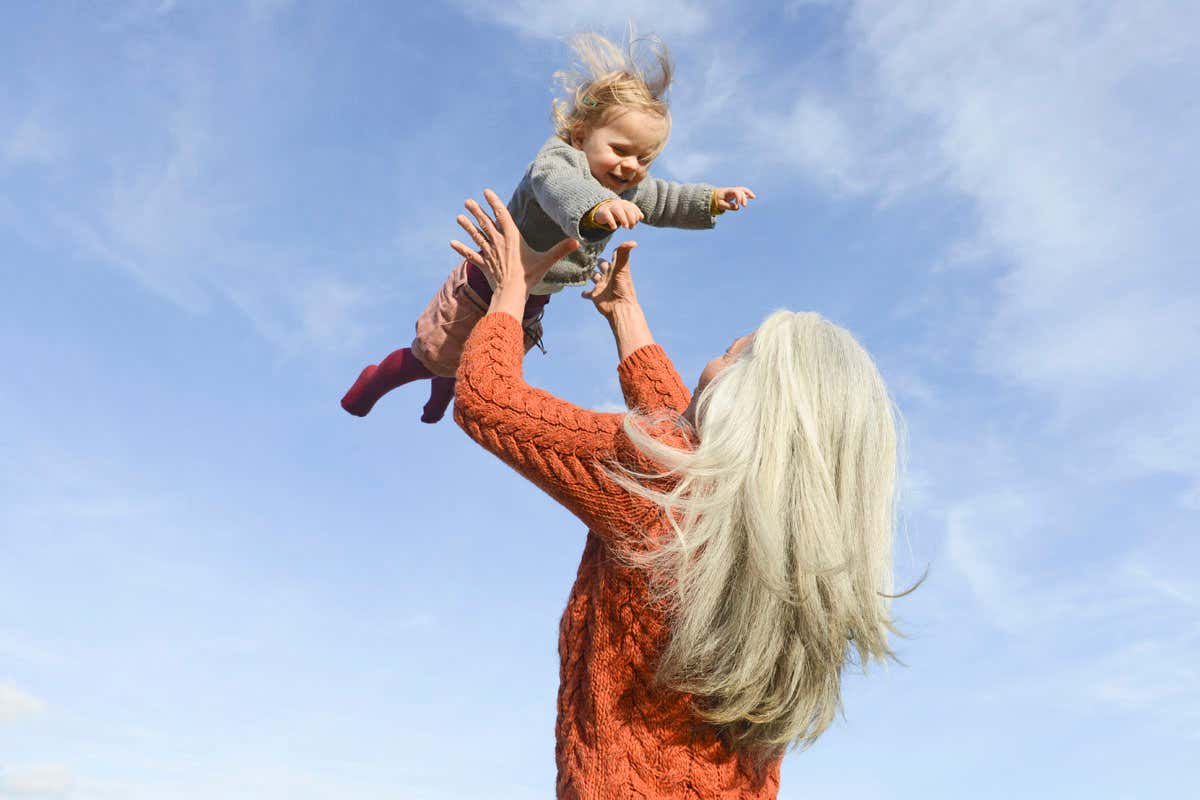 Older woman and baby