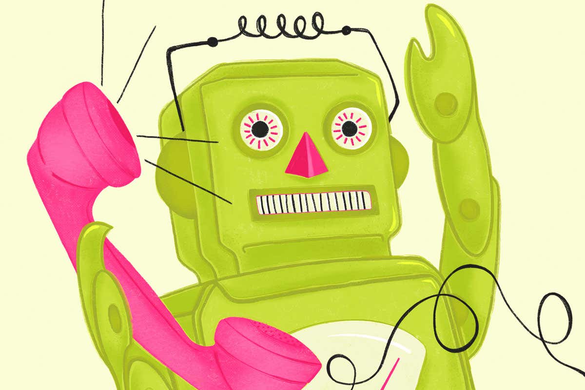 Robot answering the phone